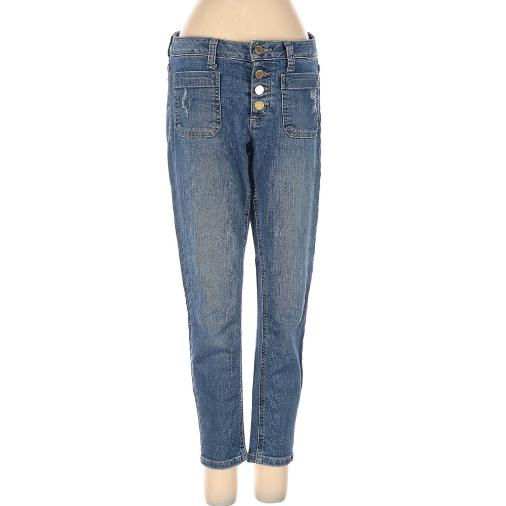 Michael Kors skinny ankle with button fly & patch  pockets jeans.